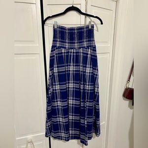 Hill House Nap Skirt in Navy Plaid | Size M